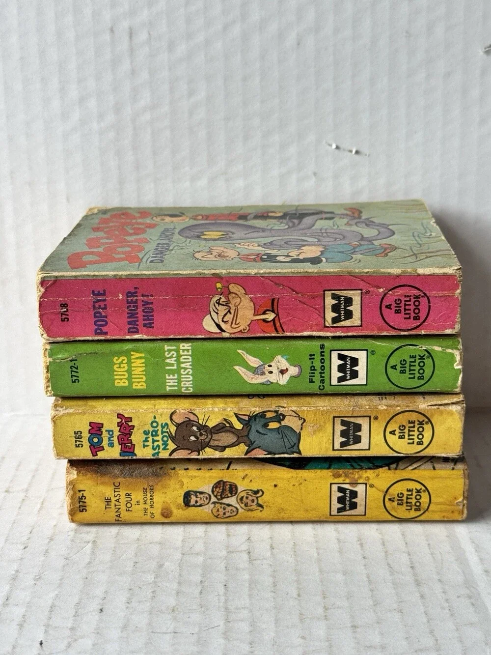 Vintage Whitman Big Little Books Lot 4 Fantastic Four Popeye Bugs Bunny Tom